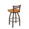 Holland Bar Stool Co 30" Low Back Swivel Bar Stool, Bronze Finish, Med Maple Seat 41130BZMedMpl - alternate 2